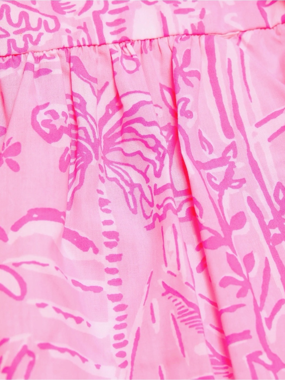 Lilly Pulitzer Pink Smocked Puff-Sleeve Crop Top & Maxi Skirt Set. - Picture 5 of 5
